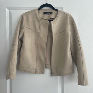 Zara Basics Faux Suede Leather Jacket Women Size Medium